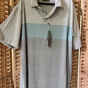 Callaway Opti-dri Opti-shield UPF15 Men M Grey/Teal NWT Golf Shirt